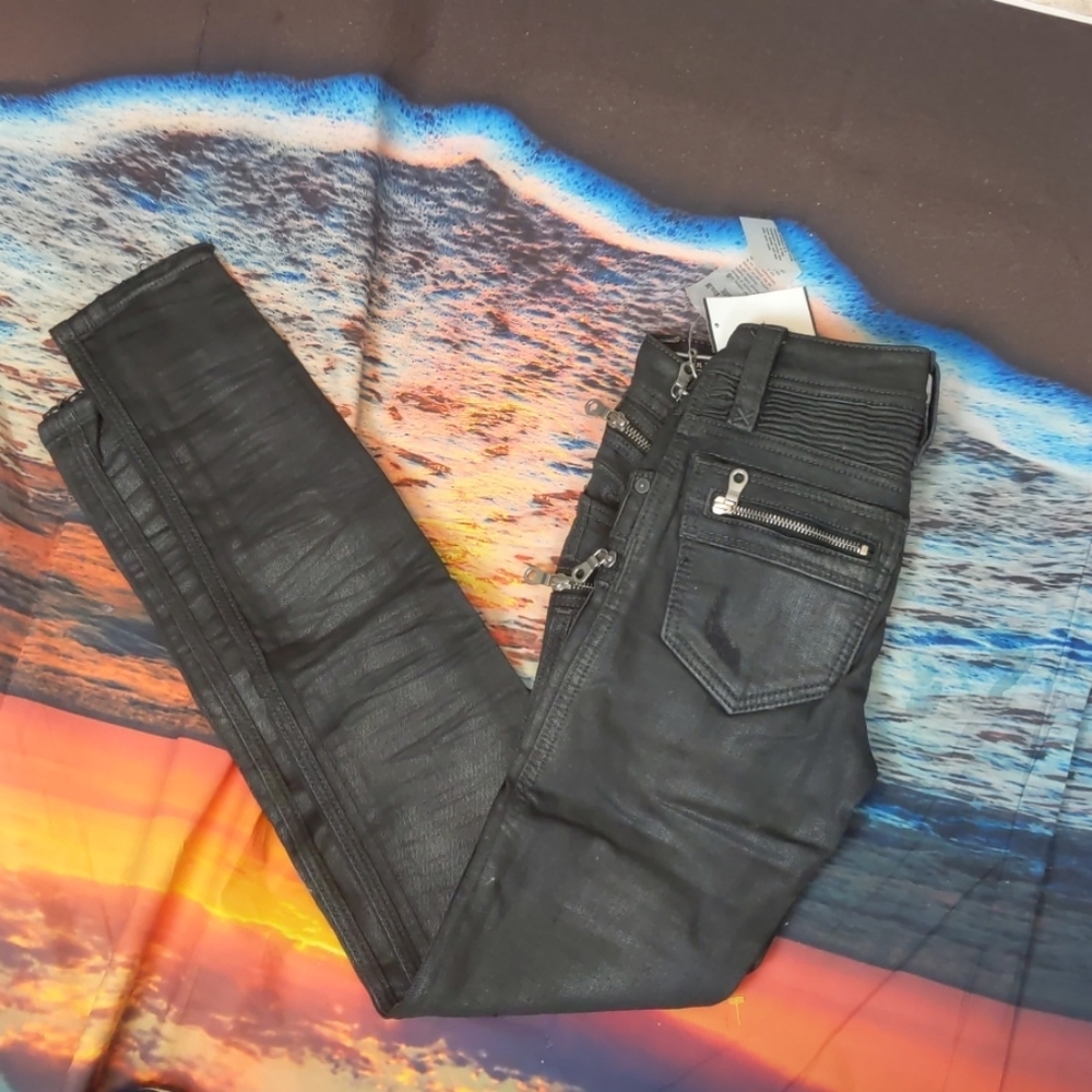 Rock REVIVAL - Skinny Jeans Coated Moto Camille size 24 - Picture 9 of 13